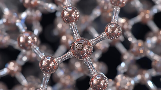Molecular Marvel: An intricate network of molecular structures gleams, showcasing a precise arrangement of atoms and bonds, symbolizing the elegance of scientific discovery.