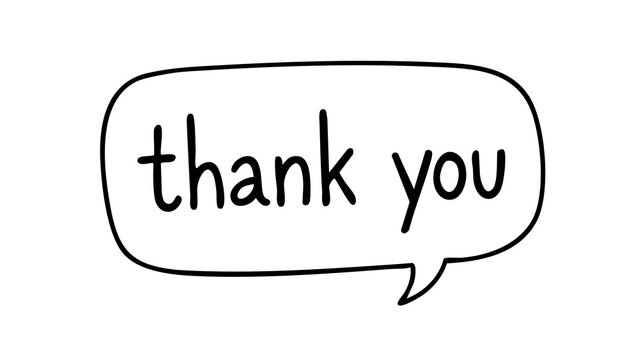 Illustration thank you text in bubble chat design