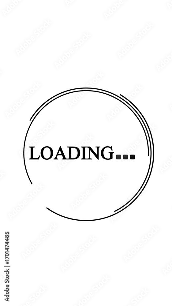Fototapete simple progress indicator with clean motion graphics vertical video. animated black and white loadin