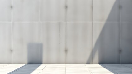 Obraz premium A textured concrete wall meets a sleek floor, showcasing modern architectural simplicity.