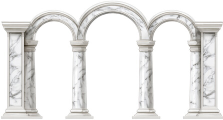 Elegant White Marble Arch Columns with Classic Design for Architecture Interior and Exterior