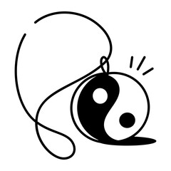 Naklejka premium A hand drawn style icon representing yin yang 