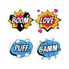 Dynamic Comic Book Style Speech Bubbles and Sound Effects