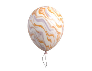 Pastel Marble Pattern Balloon Isolated on Black Background for Celebrations and Decorations