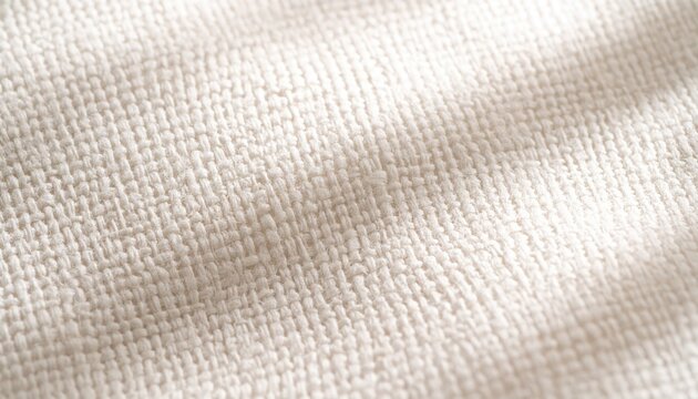 Cream Linen Dobby Weave Fabric Texture Closeup