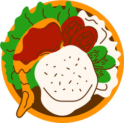 Simple Illustration of Grilled Chicken