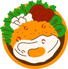 Vector Illustration of Fried Rice