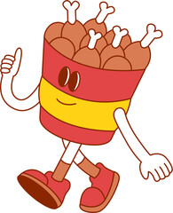 Chicken Bucket Character Illustration