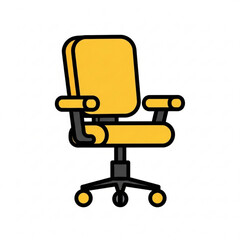 Vector art of yellow office chair