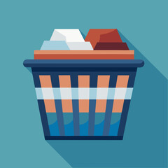 Trash Bin Flat Design Illustration