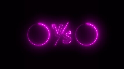 VS versus bars neon animated versus vs bars neon green and multiplayer co op team with smoky black background ,app, rock, sport, Versus animation background. 4k video animation