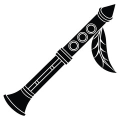 native flute vector silhouette design