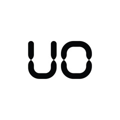 UO monogram logo design letter text name symbol monochrome logotype alphabet character simple logo