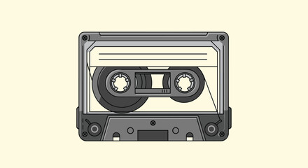 Obraz premium Vintage audio cassette tape for music playback and recording memories nostalgic sound carrier for retro listening experiences