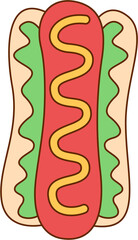 Hot Dog Simple Illustration