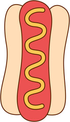 Hot Dog Simple Illustration