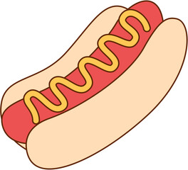 Hot Dog Simple Illustration