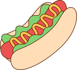 Hot Dog Simple Illustration