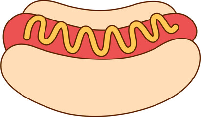 Hot Dog Simple Illustration