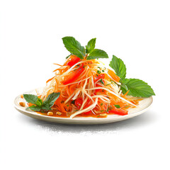 Thai Papaya Salad Isolated on Transparent Background