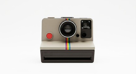 Retro Polaroid Camera Isolated on White Background