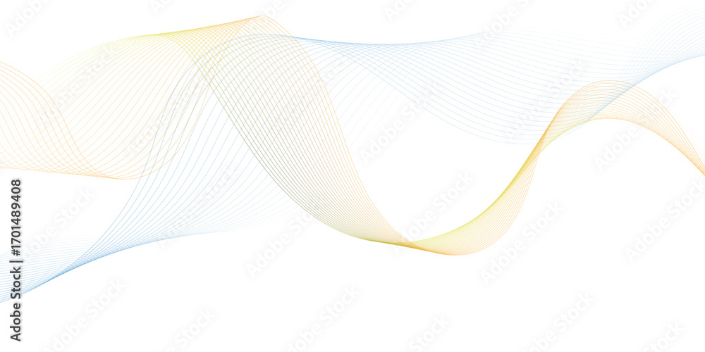 Fototapete a smooth, flowing abstract wave design made of thin, curved lines forming a 3d effect. the lines tra