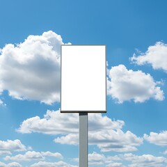 Blank Billboard Sign, Outdoor Advertising Mockup, Blue Sky