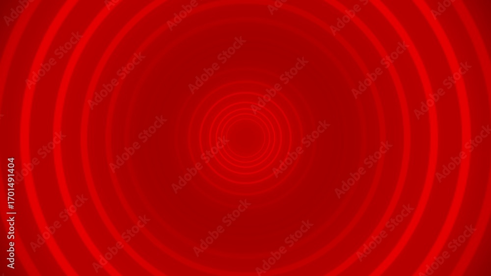 Aufkleber deep red circular tunnel with concentric rings and subtle gradient circle abstract