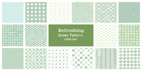 Collection of refreshing green abstract patterns and textures for design backgrounds