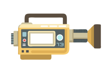 retro camera on white