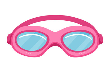 Fototapeta premium Pink swimming goggles with blue lenses