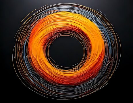 Abstract swirling circle of vibrant colors