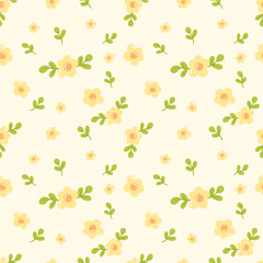 cute yello seamless floral pattern