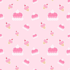 pink cake seamless pattern