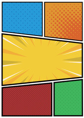 漫画のコマ割り風の背景