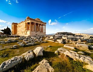 Ancient Greek temple on a hilltop
