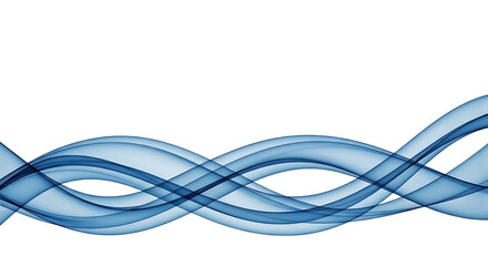 Blue Abstract Wave Flow Background Transparent Design Element