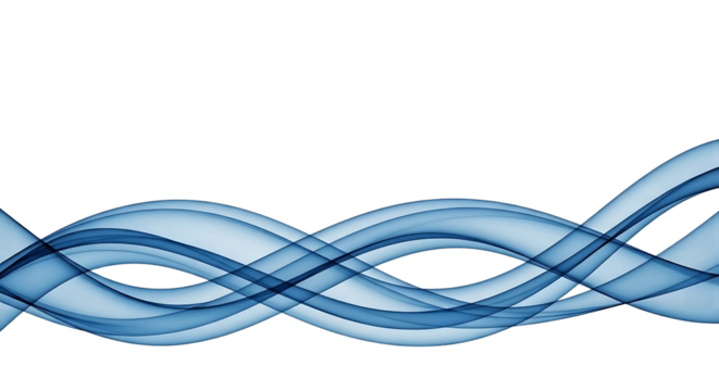 Blue Abstract Wave Flow Background Transparent Design Element - Powered by Adobe