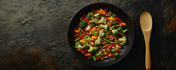 Colorful Stir-Fried Vegetables in a Pan