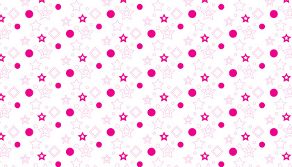 Pink Star Circle and Diamond Pattern Background stars circles
