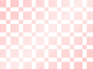 白と薄赤のグラデーションチェック背景.　ピンクのシンプルな壁紙