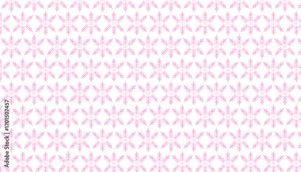 Poster seamless pink geometric snowflake pattern on a white background for design vector illustration