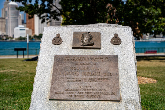 View of Jock Copland Memorial at Windsor Riverfront. Windsor, Canada - September 11, 2025