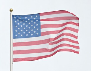 American flag waving in the sky