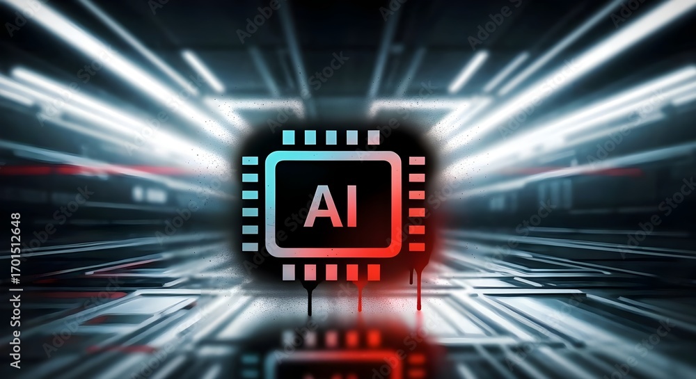 Aufkleber 3d rendering of an artificial intelligence (ai) machine learning concept