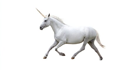 Fototapeta premium Unicorn Isolated on White Background with Copy Space