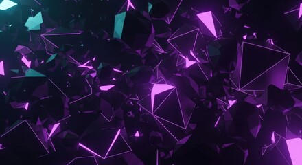 Abstract Purple and Teal Triangular Geometric Background.