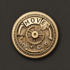 Obraz premium Circular brass mechanism with 