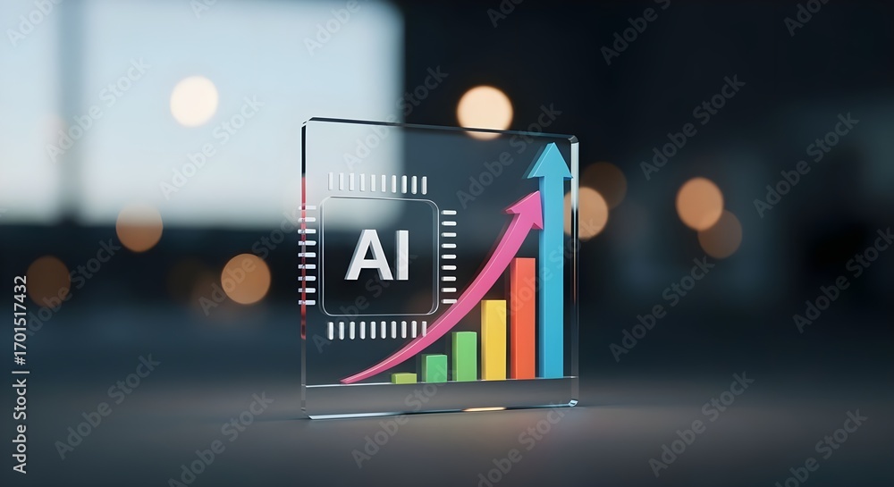 Aufkleber digital composite of composite image of pie chart with arrow pointing up 3d