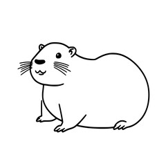 This capybara vector art blends simplicity and style, ideal for posters, merch, or digital creations.